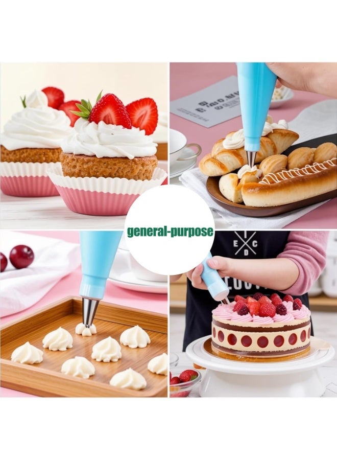 DUNISO Piping Bags and Tips Set, Reusable Cake Decorating Supplies Including Piping Bags, Frosting Piping Kit for Baking with Pastry Bags and Tips, Standard Converters, Silicone Rings, Cake Baking Tools Supplies for Cookie Icing, Cupcake - Image 5